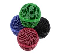 Toddmomy Set 4 Pezzi Griglie Metalliche Microfono Colorate, Copertura Rete Sostitutiva Resistente per Microfoni Dinamici, Accessori Protezione Antirumore per Musicisti e Performer