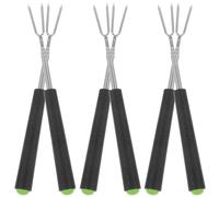 Toddmomy Set 6 Forchette in Acciaio Inossidabile Resistenti al Calore e Facili da Pulire Stili multipli Manico in Gomma per Barbecue per Grigliate All'aperto e Campeggio Stili multipli