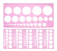 Toddmomy Set 6 Pezzi Righelli di Disegno Geometrici in Plastica Rosa Leggeri e Resistenti per Progettazione Ingegneristica e Architettonica