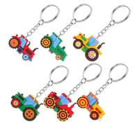 Toddmomy Set 6 Portachiavi Veicoli Agricoli da Cantiere, Accessori Decorativi per Feste e Premi Caccia alle Uova Pasqua, Design Mini Camion Ribaltabile per Stagione Raccolto