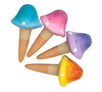 Toddmomy Set da 4 Pezzi Irrigatori Automatici a Forma di Fungo in Laterite per Piante in Vaso Rilascio Lento d'Acqua da 110ml, per Casa e Giardino