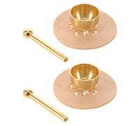 Toddmomy Set di 2 mini ciotole sonore per meditazione, ciotole sonore in ottone con martelletto e cuscinetto, ideali per yoga, mindfulness, sollievo dallo stress e decorazione per la casa.