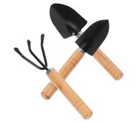 Toddmomy Set di 3 Attrezzi da Giardino per Principianti con Manico in Legno e Ferro, Pala Piccola, Rastrello e Trivella per Balconi e Aree Verdi