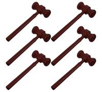 Toddmomy Set di 6 martelli da giudice, giocattolo in legno a forma di martello da giudice per feste a tema tribunale, martelli da asta, martello da legge per cosplay per Halloween, decorazioni per