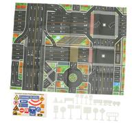 Toddmomy Set Educativo di Segnali Stradali per Bambini Mappa Grande Apprendimento Regole del Traffico Gioco Interattivo