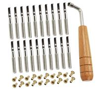 Toddmomy Set Professionale 20 Piroli Fissi Per Corde Lira in Legno e Metallo 20 Rivetti e Chiave Accessori Strumenti Musicali Per Accordatura Arpa Lira Ricambi e Arpa