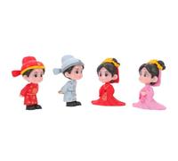 Toddmomy Statuette di Miniatura Coppia Sposi 4 Pezzi in Pvc per Decorazioni Matrimonio e Anniversario, Portatili e Ricordo Memorabile Design Romantico