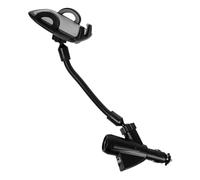 Toddmomy Supporto Auto con Caricatore USB Doppio Porta Cellulare Auto con Adattatore Accendisigari Protezione Anti- e Installazione Facile Compatibile con Tutti i Veicoli