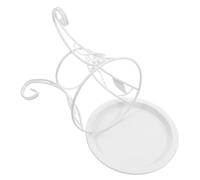 Toddmomy Supporto Doppia Protezione Antiruggine per Piante Mini Bianco in Ferro Design a Foglia, per Piante Succulente da Scrivania o Giardino