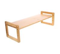 Toddmomy Supporto Monitor in Bamboo Naturale con Organizer Scrivania Alzatina per Computer Porta Monitor Ergonomico per Ufficio Stabile e Multifunzionale per Spazio Ordinato