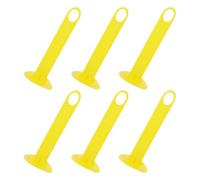 Toddmomy Supporto per Cono da Calcio 6 Pezzi in Plastica Giallo con Manico e Base Stabile, Resistente ai Danni e Facile da Pulire per Allenamento Calcio e attività All'aperto