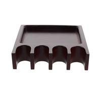 Toddmomy Supporto per stecche da biliardo: supporto per stecche a 4 fori - organizer da tavolo antiscivolo con peso per tavolo da biliardo - porta stecca da in legno e porta gesso