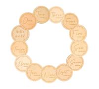 Toddmomy Targhette in Legno per Traguardi, 13 Pezzi Tondi Decorativi per Foto e Regali di Nascita