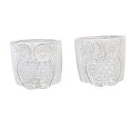 Toddmomy Vasi per Piante Grasse e Succulente in Cemento Set da 2 Pezzi, Vaso da Fiori da Interno ed Esterno Design Gufo Cartoon, Dimensioni Moderate per Ufficio, Giardino e Soggiorno