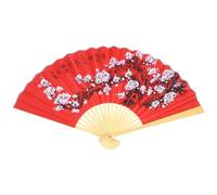 Toddmomy Ventaglio Decorazione Elegante Pieghevole Rosso in Carta e Legno, Resistente alla Deformazione Decorazione Murale Asiatica per Celebrazioni di Matrimonio e Servizi Fotografici