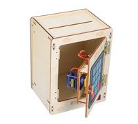 Toddmomy Wooden Piggy Bank Password Box DIY Money Saving Jar For Educational Science Toy Early Learning Boys And