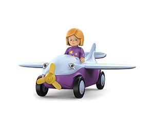 Toddys by siku 0109, Conny Cloudy, Aereo a 3 Parti, Componibile, con figurina Mobile, Motore a Frizione di qualità, Viola/Blu Chiaro, dai 12 Mesi in su