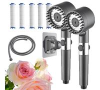 Todear Doccia, Todear Doccia Alta Compressione, Doccino Per Pulifer, Massaggiante Multifunzionale, 3 Modalità Di Getto + Pausa, Tubo Flessibile 1,5m, Risparmio Idrico Ed Energetico (2pcs)