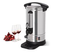 Todeco Bollitore per Vin Brulé 7,7 L, Macchina per Bevande Calde in Acciaio Inox 1500 W con Rubinetto, Vaschetta di Raccolta, Termostato 30-110 °C, per Vin Brulé, Tè, Caffè