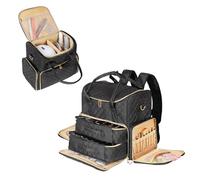 Todeco Borsa Organizer Smalti, Borsa Porta Smalto Organizer Busta di Stoccaggio per Strumenti per Manicure e Lampada Unghie per Unghie 80 Flaconi (Nero)