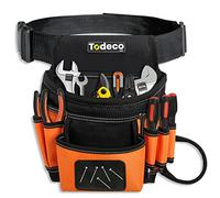 Todeco Cintura porta utensili, borsa per attrezzi con cintura regolabile, cintura fai da te magnetica, cintura strumenti per il fissaggio di viti, bulloni, chiodi, bit, elementi di fissaggio,