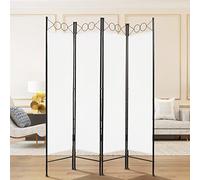 Todeco - Divisorio, Paravento - Materiale pannello: 100% poliestere - Numero di pannelli: 4-180 x 160 cm, Bianco