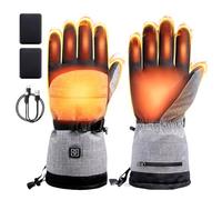 Todeco Guanti Riscaldati Uomo Donna 3Temperature Touchscreen | Impermeabili antivento, batteria ricaricabile inclusa, touchscreen compatibile, per sci moto pesca attività outdoor