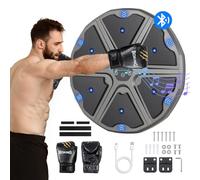 Todeco Music Boxing Machine Adulti Bambini, 9 modalità di velocità Macchina da Box Musical Pugile con Guanti da Boxe, LED Musica Bluetooth Boxe Allenamento per Bambini Casa
