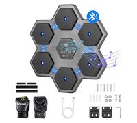 Todeco Music Boxing Machine, Intelligente Bluetooth Elettronica Boxing Machine Montata a Parete con Guanti da Boxe, LED Macchina Boxe Elettronica con Luce per Interno, Bambini Adulti