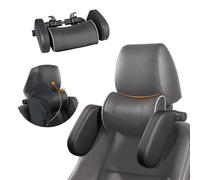 Todeco - Poggiatesta per auto, cuscino poggiatesta 180° regolabile per auto, set di cuneo testa laterale e cuscini da collo per auto, ideale per viaggi auto adulti bambini, barra regolabile, nero,