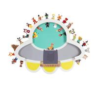 Todeco Scaffale magnetico per Tonie Box e Tonies, spazio sufficiente per fino a 30-40 personaggi tonie, Mensola da parete per cameretta dei bambini, per ragazzi e ragazze, UFO