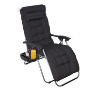 Todeco Sdraio da Giardino Pieghevole con Cuscino Rimovibile, 2 in 1 Lettini da Giardino con Portabicchieri, Cuscino Poggiatesta, Schienale Regolabile, Sedia a Gravità Zero per Balcone Patio Camping