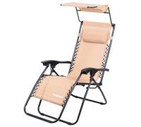 Todeco Sdraio Pieghevole Sdraio da Giardino con Parasole, Lettini da Giardino Pieghevoli con Cuscino Poggiatesta Regolabile, Carico massimo 100 kg, Grigio