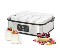 Todeco Yogurtiera Elettrica 12 Vasetti, Timer e Temperatura Regolabile | 12 vasetti con coperchi, display LCD, acciaio inox, timer 1-48 h, 25-50 °C