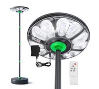 TODEHI Lampione solare per esterni aretto solare LED 75W luce di sicurezza | con sensore di movimento e palo alto 240cm, base riempibile d'acqua lampade solari per giardino parcheggio cortile garage