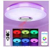 TODEHI Plafoniera LED RGB con Altoparlante Bluetooth, 36W Lampada da Soffitto Dimmerabile con Telecomando e Controllo APP, Lampadario per la Cameretta Cucina Soggiorno