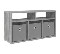 Todiikf Mobiletto basso con 3 cassetti, grigio Sonoma, 72 x 22,5 x 38 cm | Armadio compatto per soggiorno e corridoio, robusto materiale in legno con maniglie incassate e 2 scomparti aperti.