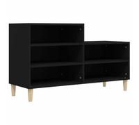 Todiikf Scarpiera nera, 102 x 36 x 60 cm, in legno, 5 scomparti | Scarpiera compatta per corridoio e ingresso con suddivisione flessibile e gambe in legno massiccio di eucalipto.