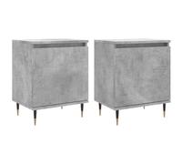 Todiikf Set di 2 comodini grigio cemento, 40 x 30 x 50 cm | Elegante set da camera da letto con cerniera flessibile a sinistra o a destra e robusto telaio in metallo per la tua casa.