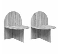 Todiikf Set di 2 comodini grigio Sonoma, 48 x 49 x 65 cm, moderno comodino in legno, da appendere alla parete e autoportante, per camera da letto e camera degli ospiti