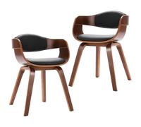 Todiikf Set di 2 sedie per sala da pranzo, con braccioli, in legno di buio | Set di 2 sedie da pranzo in legno di bug con rivestimento in ecopelle e braccioli, ideali per sala da pranzo