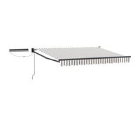 Todiikf Tenda da sole allungabile elettrica con pannello solare e telecomando, tenda da sole con braccio articolato per terrazza e balcone, in alluminio, tessuto 270 g/m², grigio chiaro e bianco