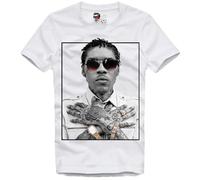 Todl E1SYNDICATE Maglietta VYBZ Kartel Reggae Dancehall Jamaica Weed Ganja Clark 3255, Nero , XL