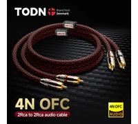 TODN 1 paio cavo audio RCA 2 cavi di interconnessione RCA a 2 cavi HIFI stereo 4N OFC maschio a maschio per amplificatore DAC TV audio per auto