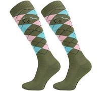 TODO Calzettoni comodi da equitazione a scacchi STPDJ | Calze da equitazione Reiter Calze al ginocchio | Calze in cotone da donna uomo e bambino, STPDJ - RS38, 35-38