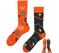 TODO Colours Calzini divertenti con motivo - Multicolori, Colorati, Pazzi per la gioia di vivere, Calze Bicicletta, 43-46