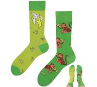 TODO Colours Calzini divertenti con motivo - Multicolori, Colorati, Pazzi per la gioia di vivere, Calzini Banana Scimmia, 35-38