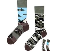 TODO COLOURS Calzini fantasia - Land of Tanks - Calze divertenti - carro armato, aereo, esercito, mimetico (35-38, Land of Tanks)