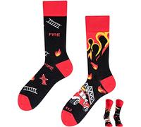 TODO COLOURS Calzini fantasia - On Fire - Calze divertenti - fuoco, scala, idrante, autopompa antincendio (43-46, On Fire)