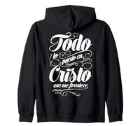 Todo Lo puedo en Cristo Que Me fortalece. Felpa con Cappuccio